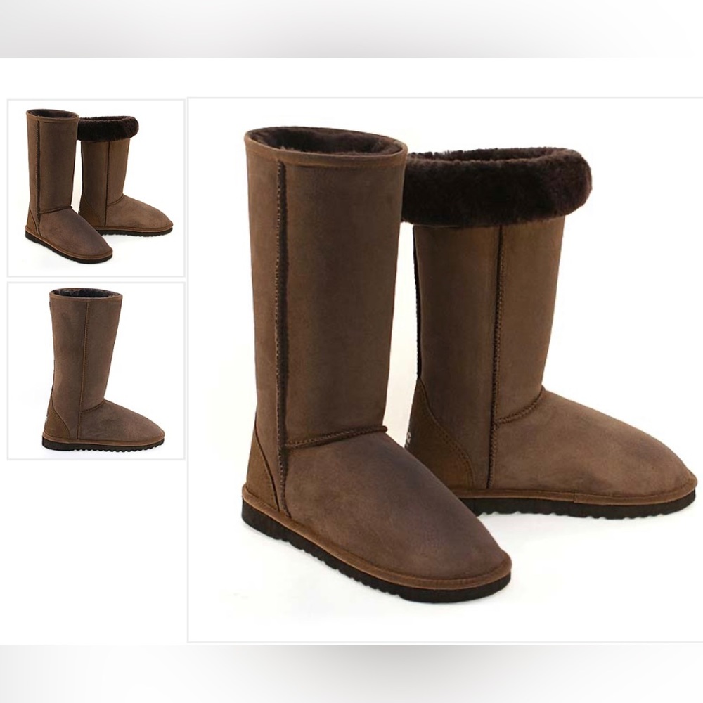 UGG Womens Classic Chocolate Brown Tall Sheepskin Boots Size 6